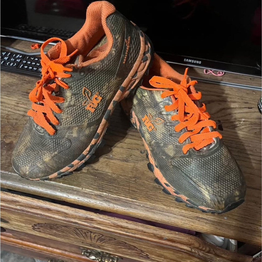 Orange and Brown Athletic Shoes